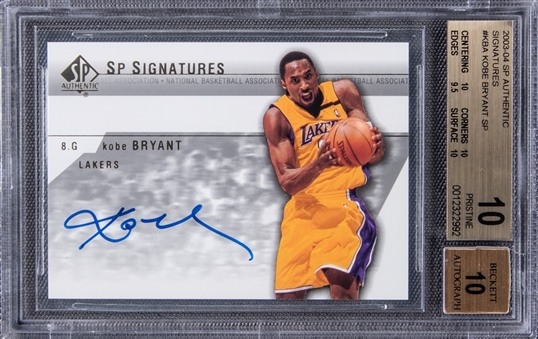 2003-04 SP Authentic Signatures #KB-A Kobe Bryant - BGS PRISTINE 10/BGS 10